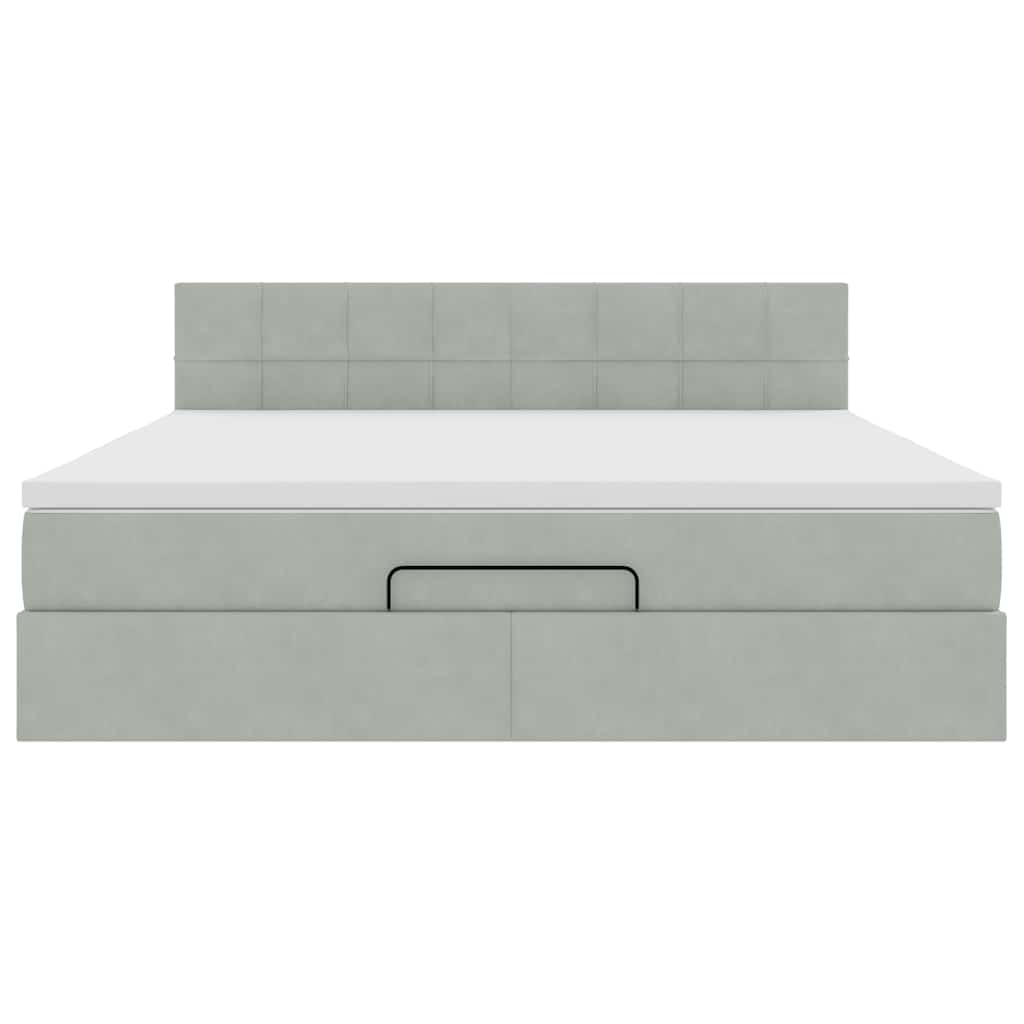 Struttura Letto Pouf con Materasso 160x200 cm in Velluto