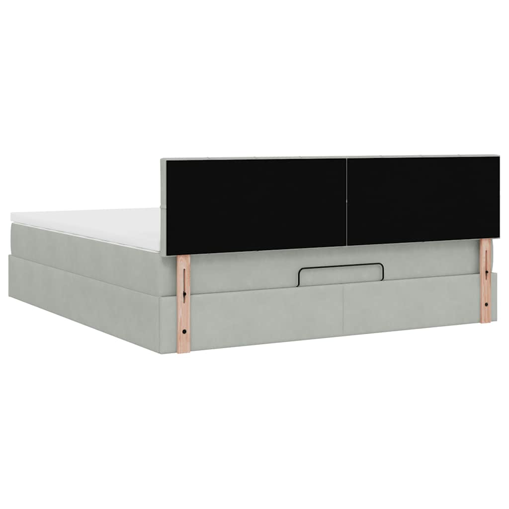 Struttura Letto Pouf con Materasso 160x200 cm in Velluto