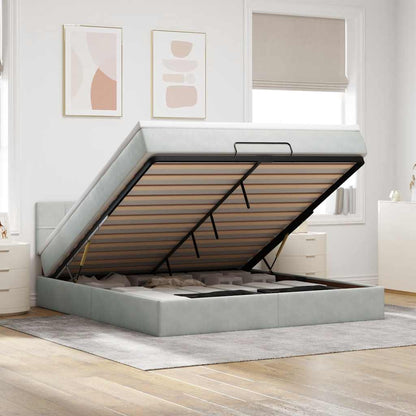 Struttura Letto Pouf con Materasso 160x200 cm in Velluto