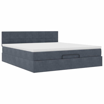 Struttura Letto Pouf con Materasso 160x200 cm in Velluto | homemem39
