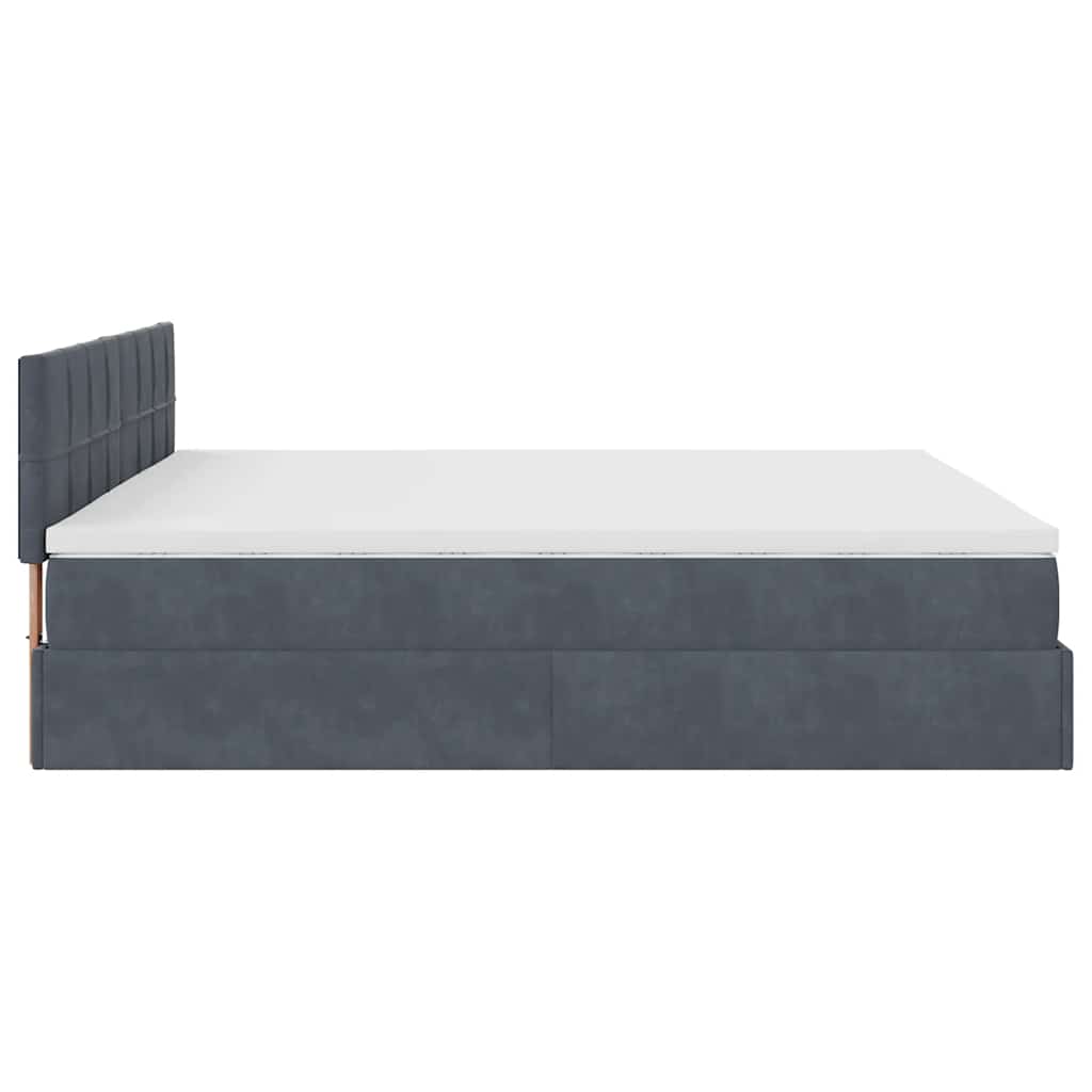 Struttura Letto Pouf con Materasso 160x200 cm in Velluto | homemem39