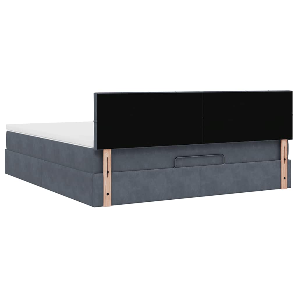 Struttura Letto Pouf con Materasso 160x200 cm in Velluto