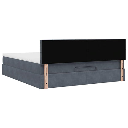 Struttura Letto Pouf con Materasso 160x200 cm in Velluto