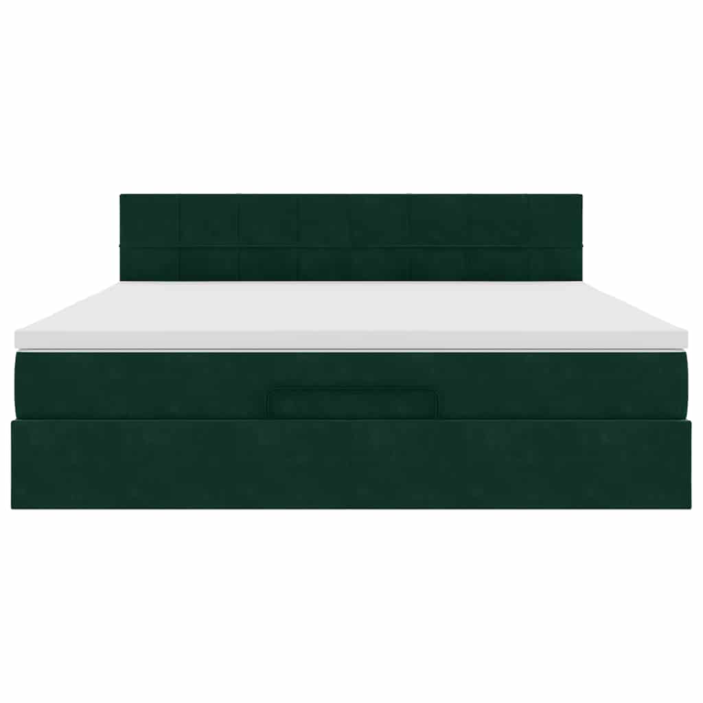 Struttura Letto Pouf con Materasso 160x200 cm in Velluto