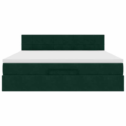 Struttura Letto Pouf con Materasso 160x200 cm in Velluto