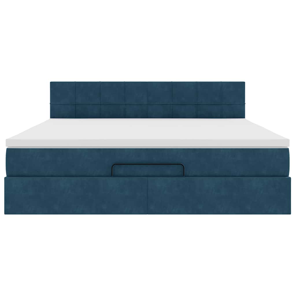 Struttura Letto Pouf con Materasso 160x200 cm in Velluto
