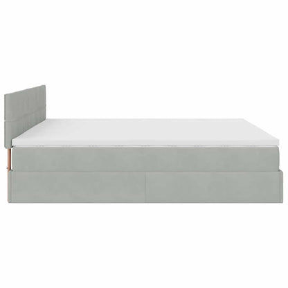Struttura Letto Pouf con Materasso 180x200 cm in Velluto | homemem39