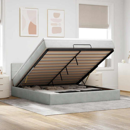 Struttura Letto Pouf con Materasso 180x200 cm in Velluto | homemem39