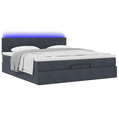 Struttura Letto Pouf con Materasso 180x200 cm in Velluto | homemem39