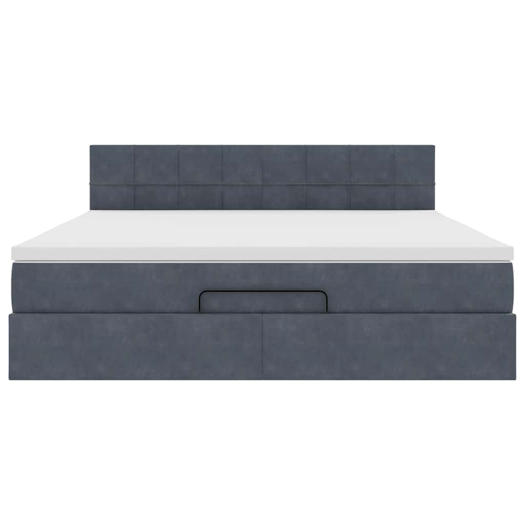 Struttura Letto Pouf con Materasso 180x200 cm in Velluto