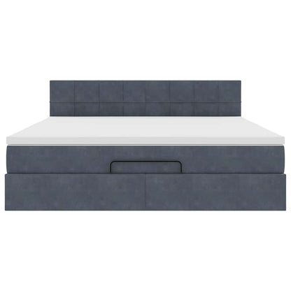 Struttura Letto Pouf con Materasso 180x200 cm in Velluto