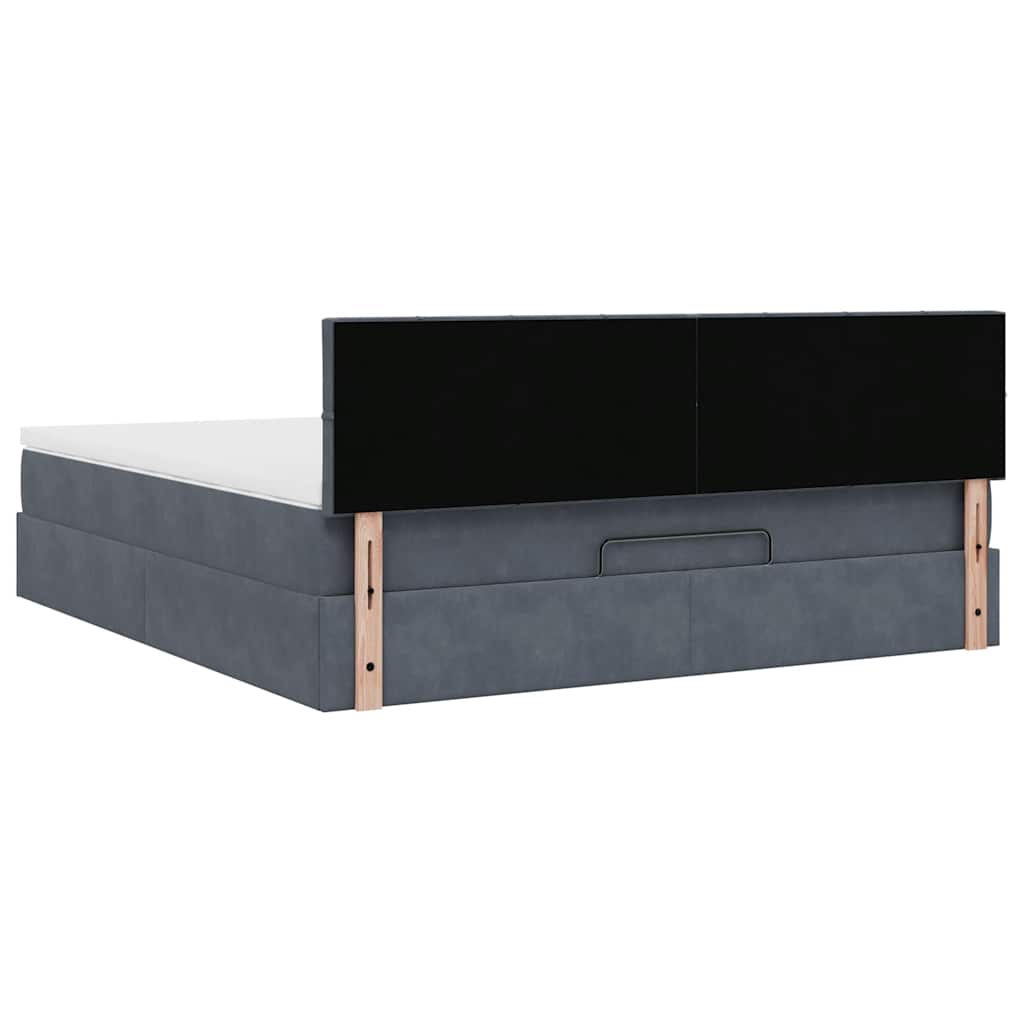 Struttura Letto Pouf con Materasso 180x200 cm in Velluto | homemem39