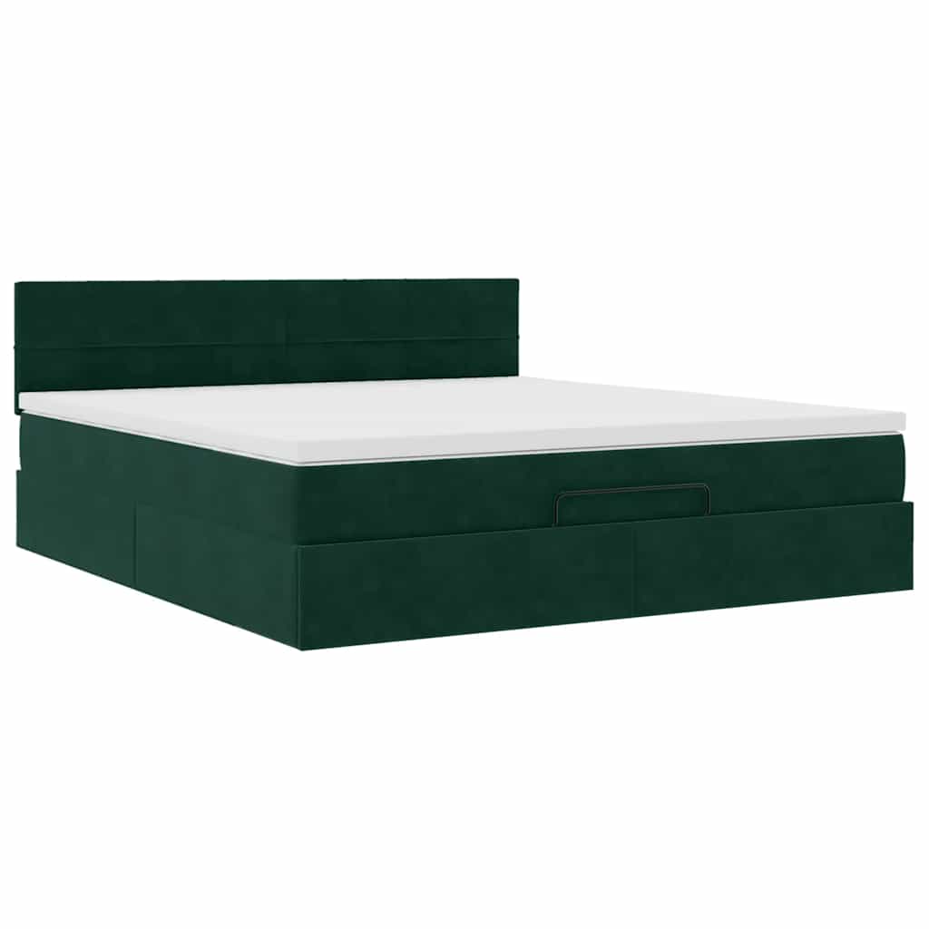 Struttura Letto Pouf con Materasso 180x200 cm in Velluto | homemem39