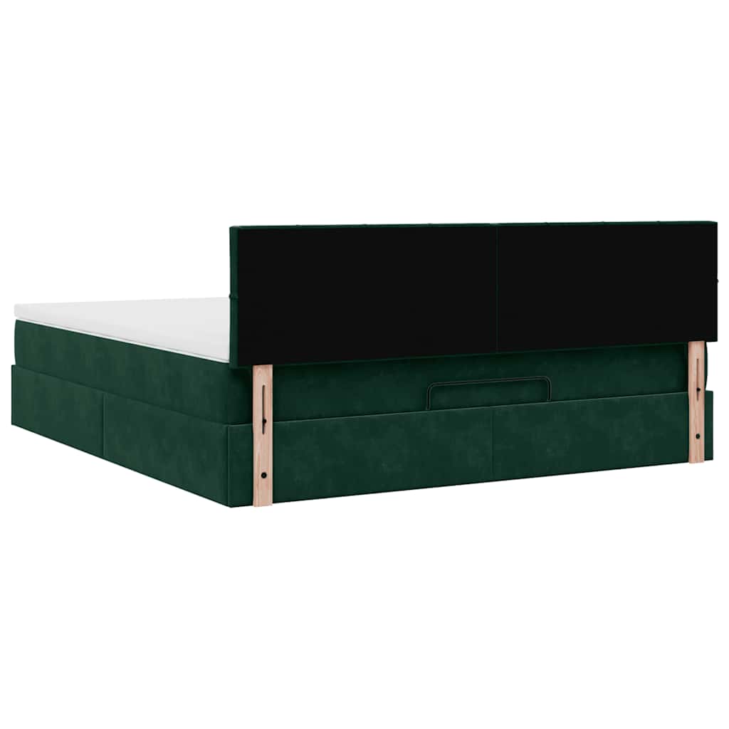 Struttura Letto Pouf con Materasso 180x200 cm in Velluto | homemem39
