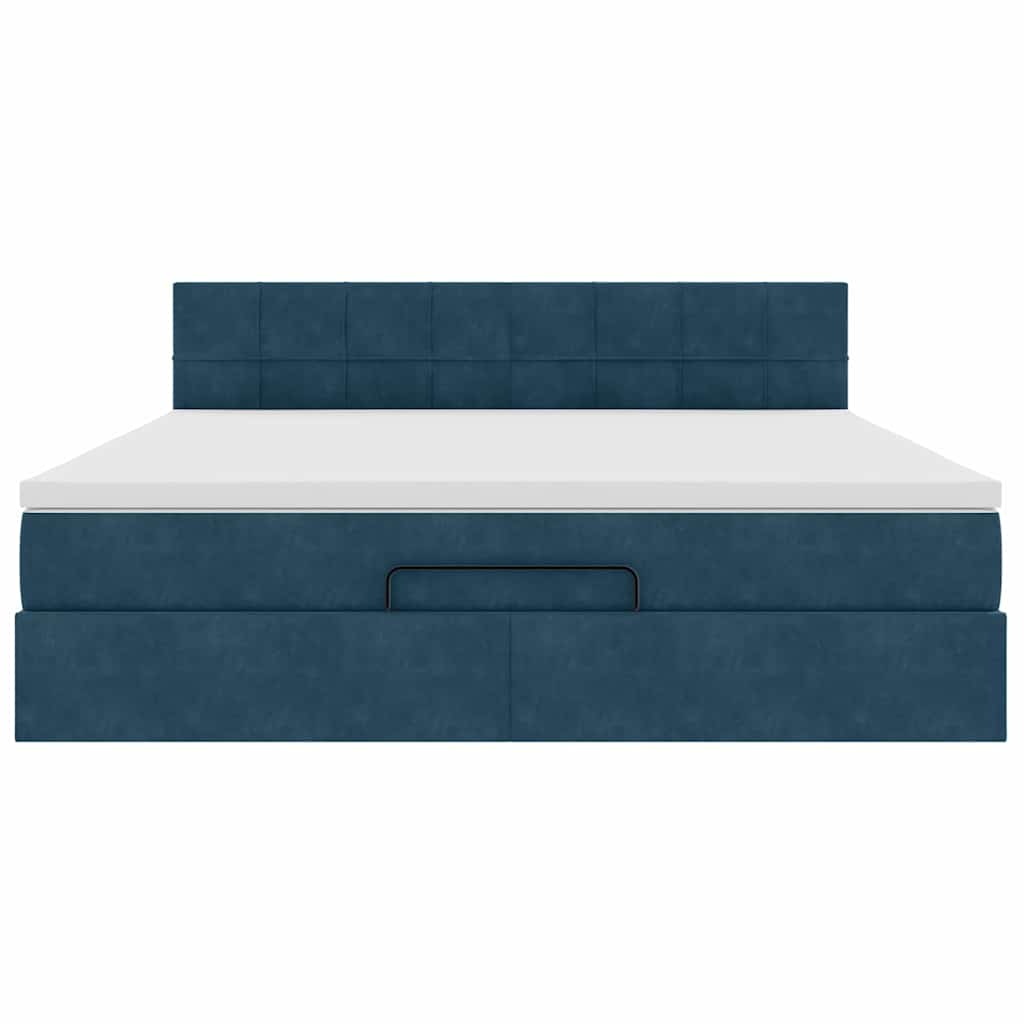 Struttura Letto Pouf con Materasso 180x200 cm in Velluto | homemem39