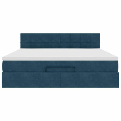 Struttura Letto Pouf con Materasso 180x200 cm in Velluto | homemem39