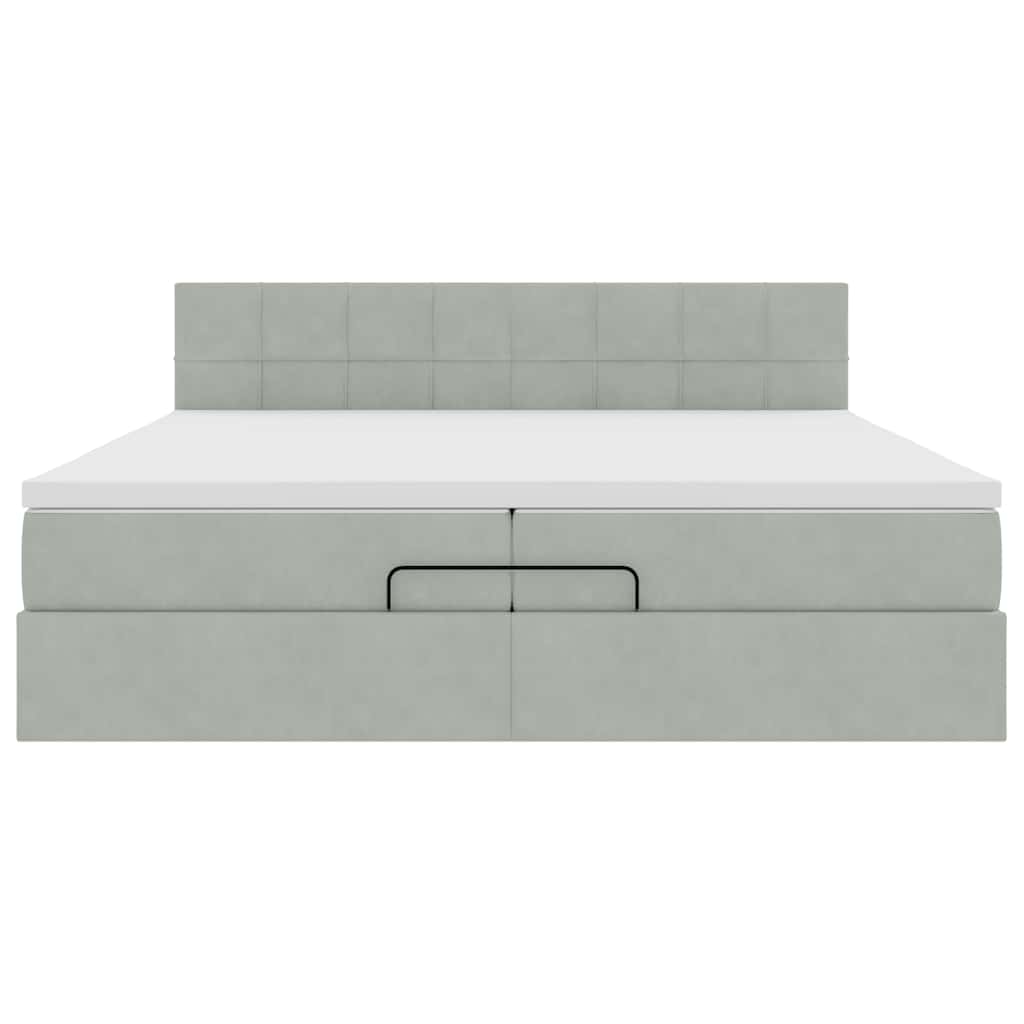 Struttura Letto Pouf con Materassi 200x200 cm Velluto | homemem39