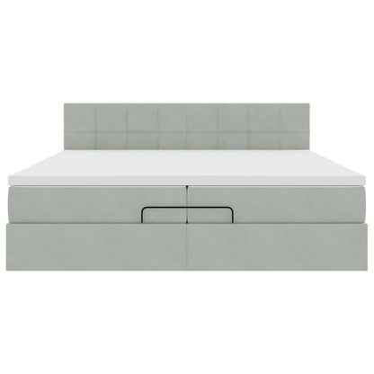 Struttura Letto Pouf con Materassi 200x200 cm Velluto