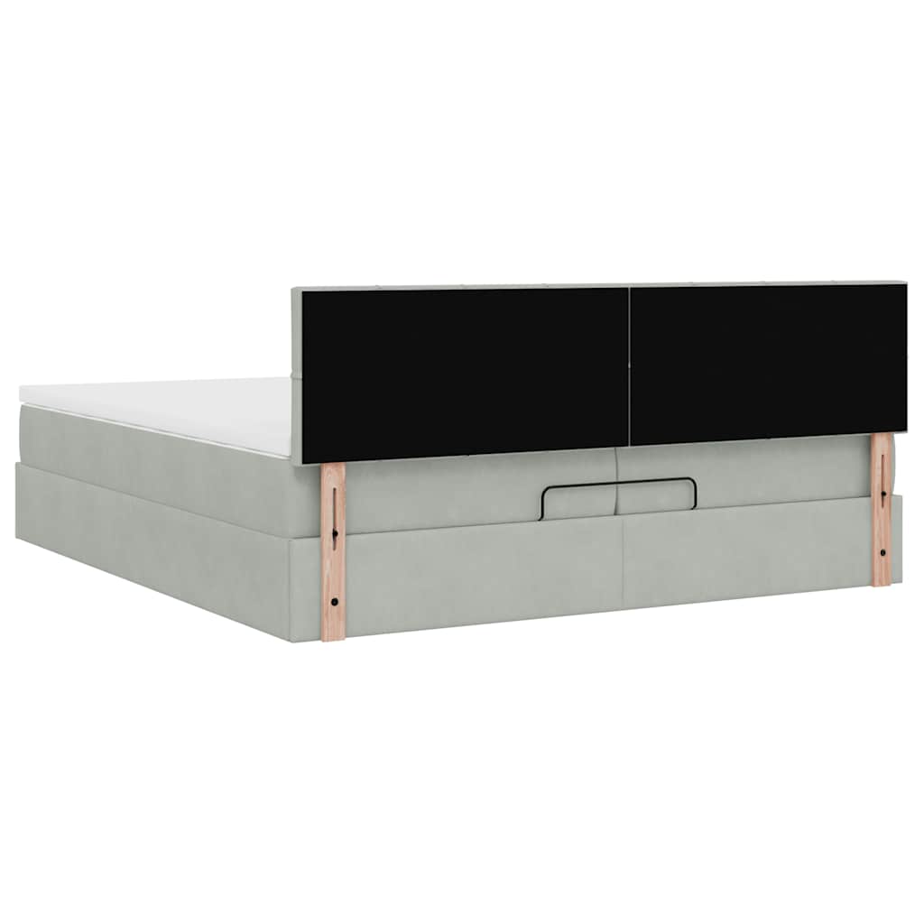 Struttura Letto Pouf con Materassi 200x200 cm Velluto | homemem39