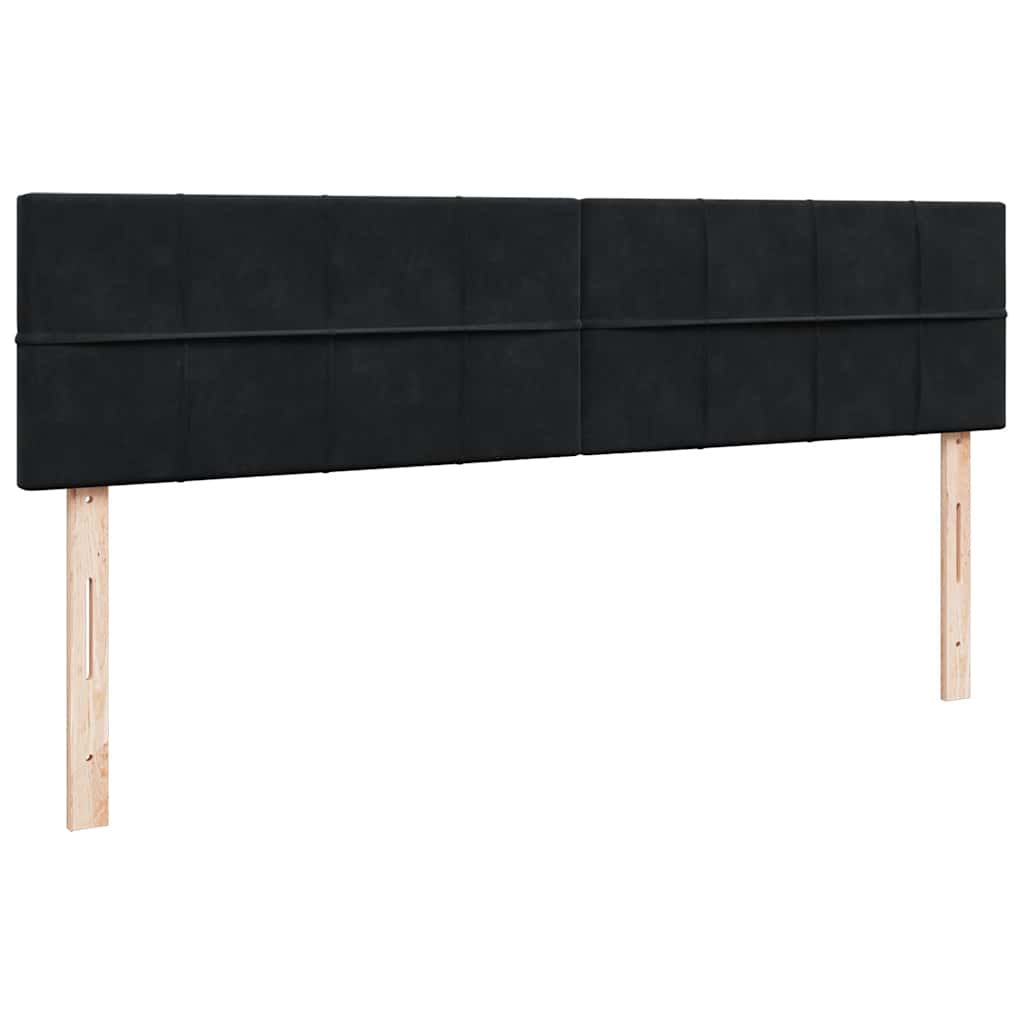 Struttura Letto Pouf con Materassi Nero 200x200 cm Velluto