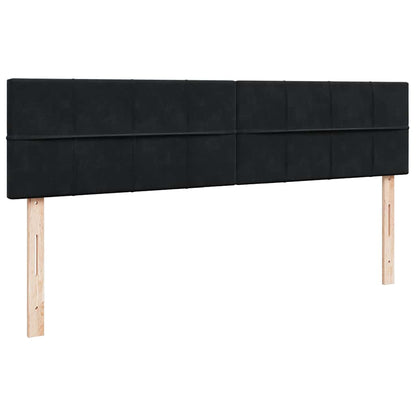 Struttura Letto Pouf con Materassi Nero 200x200 cm Velluto