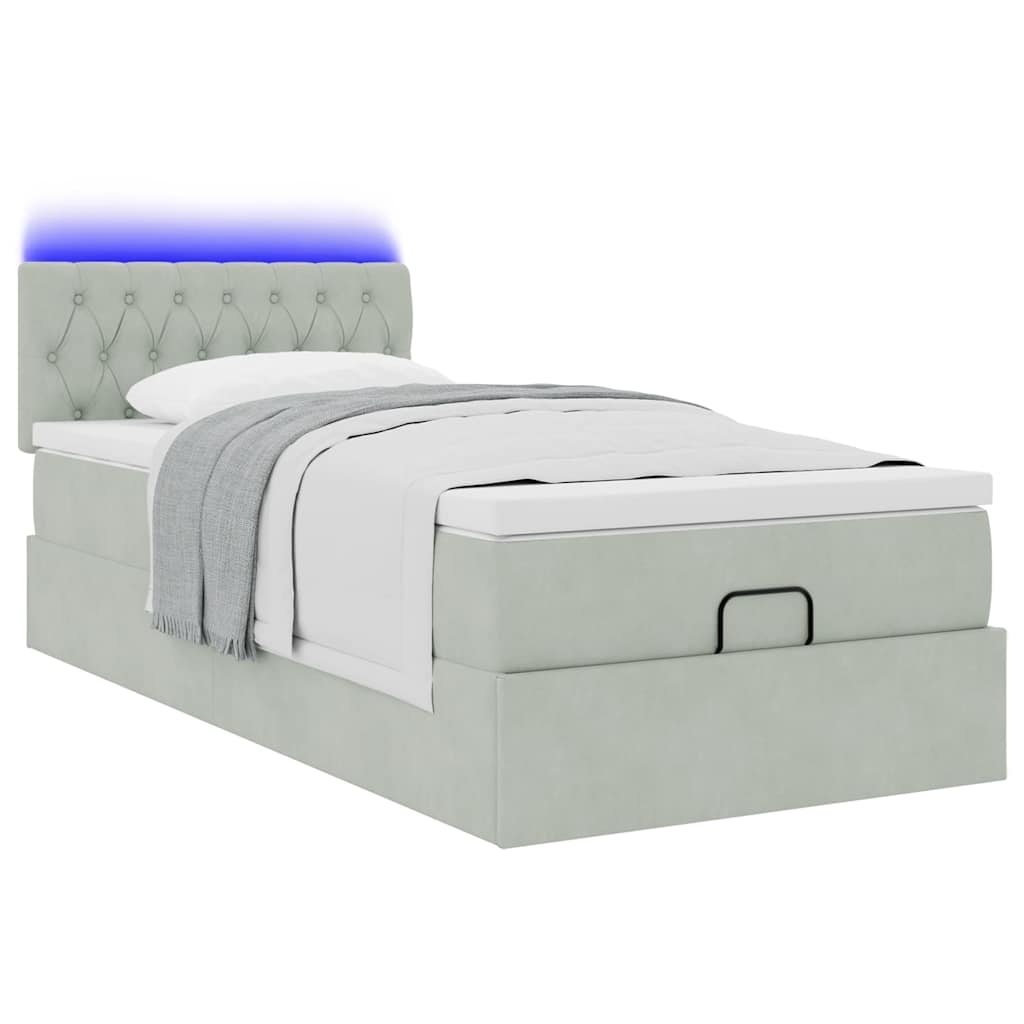 Struttura Letto Pouf con Materasso 80x200 cm in Velluto | homemem39