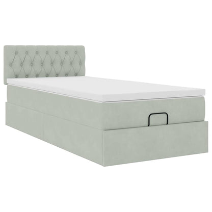 Struttura Letto Pouf con Materasso 80x200 cm in Velluto | homemem39
