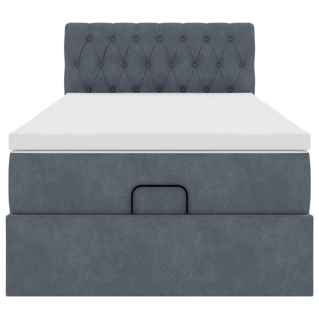 Struttura Letto Pouf con Materasso 180x200 cm in Velluto