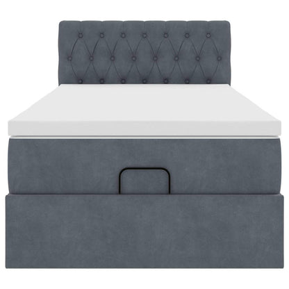 Struttura Letto Pouf con Materasso 180x200 cm in Velluto