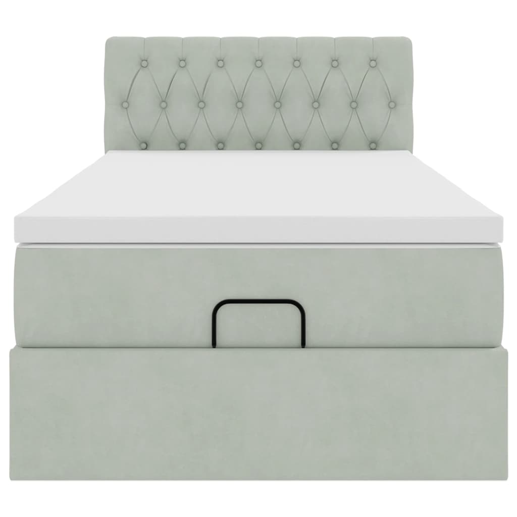 Struttura Letto Pouf con Materasso 100x200 cm Velluto - homemem39