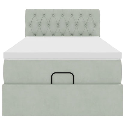 Struttura Letto Pouf con Materasso 100x200 cm Velluto - homemem39