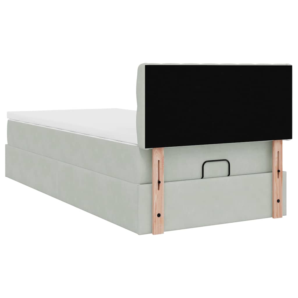 Struttura Letto Pouf con Materasso 100x200 cm Velluto