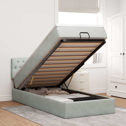 Struttura Letto Pouf con Materasso 100x200 cm Velluto