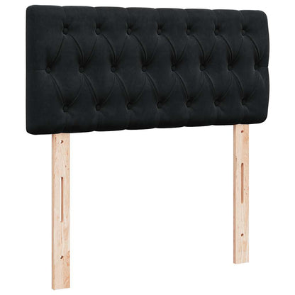 Struttura Letto Pouf con Materasso Nero 100x200 cm Velluto - homemem39