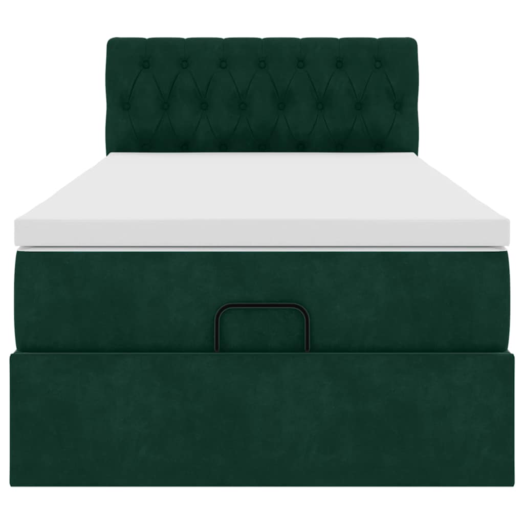 Struttura Letto Pouf con Materasso 100x200 cm Velluto