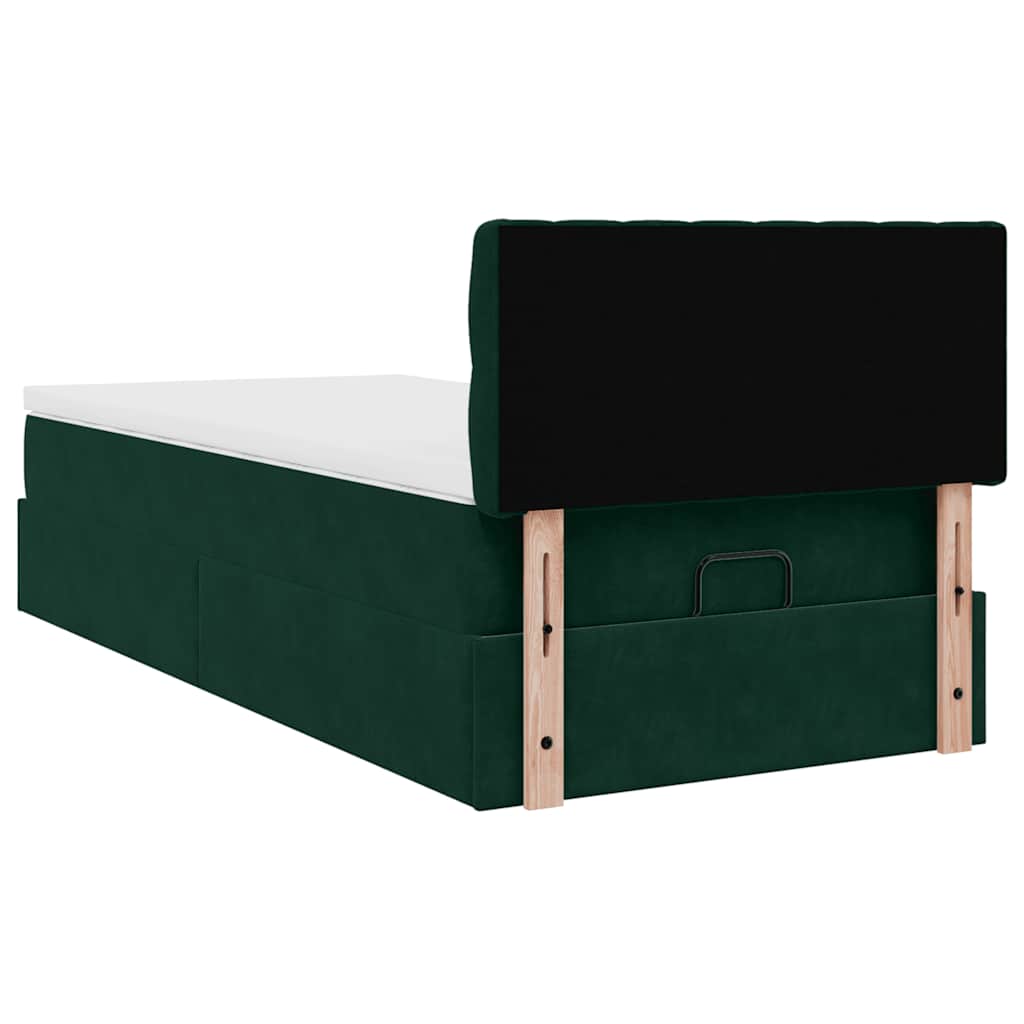 Struttura Letto Pouf con Materasso 100x200 cm Velluto