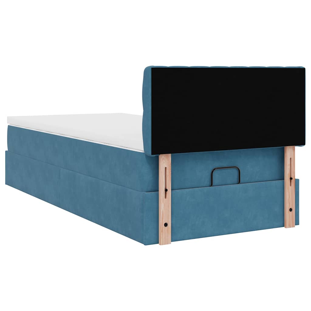 Struttura Letto Pouf con Materasso 100x200 cm Velluto - homemem39