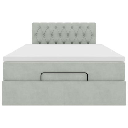 Pouf Letto con Materasso e LED Grigio Chiaro 120x190cm Velluto | homemem39