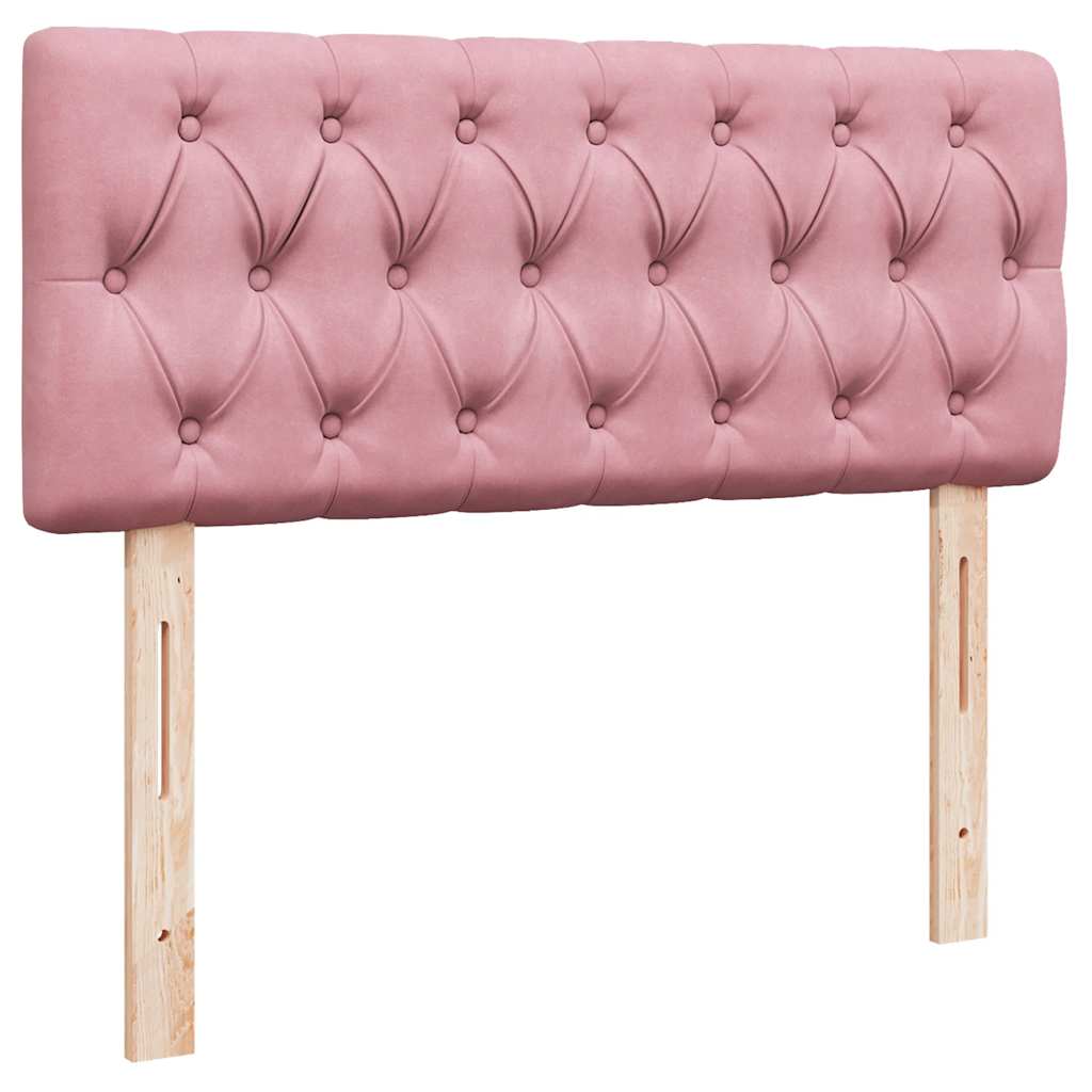 Pouf Letto con Materasso e LED Rosa 120x190cm in Velluto | homemem39