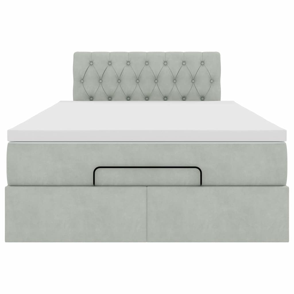 Struttura Letto Pouf con Materasso 120x200 cm Velluto