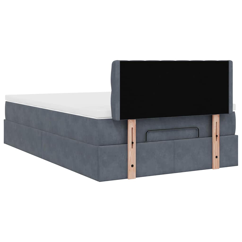 Struttura Letto Pouf con Materasso 120x200 cm Velluto