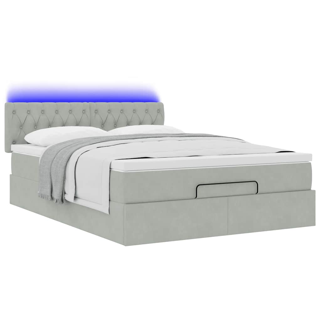 Struttura Letto Pouf con Materasso 140x190 cm Velluto | homemem39