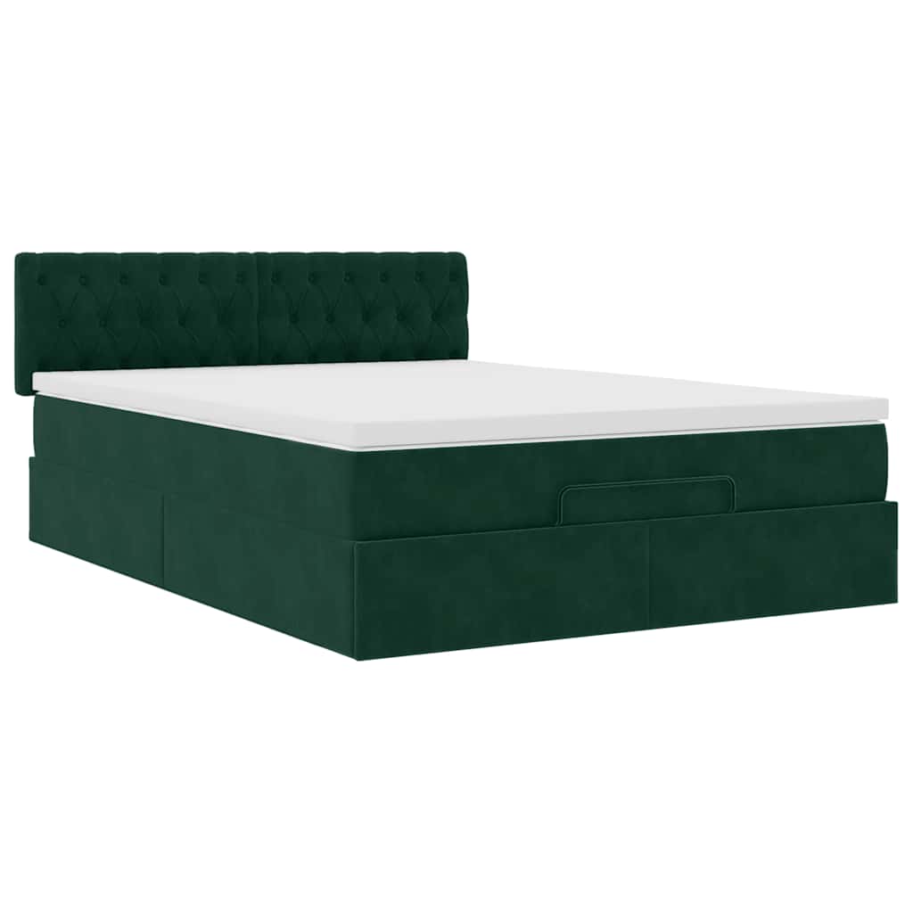 Struttura Letto Pouf con Materasso 140x190 cm in Velluto | homemem39