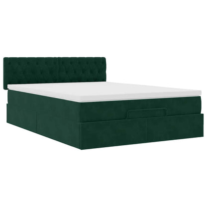 Struttura Letto Pouf con Materasso 140x190 cm in Velluto | homemem39