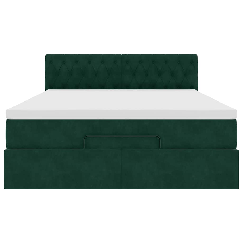 Struttura Letto Pouf con Materasso 140x190 cm in Velluto