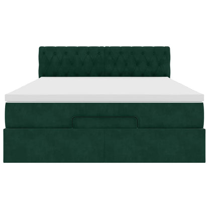 Struttura Letto Pouf con Materasso 140x190 cm in Velluto