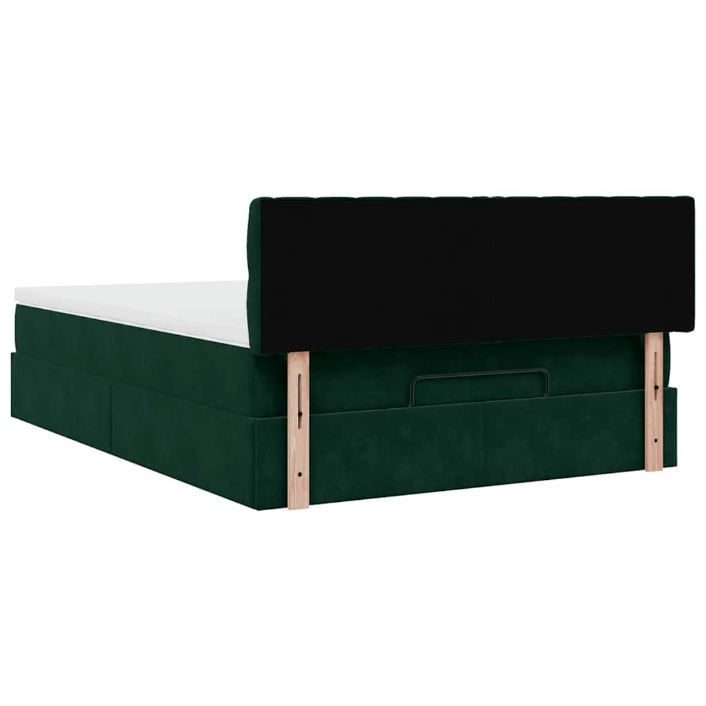 Struttura Letto Pouf con Materasso 140x190 cm in Velluto