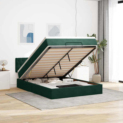 Struttura Letto Pouf con Materasso 140x190 cm in Velluto