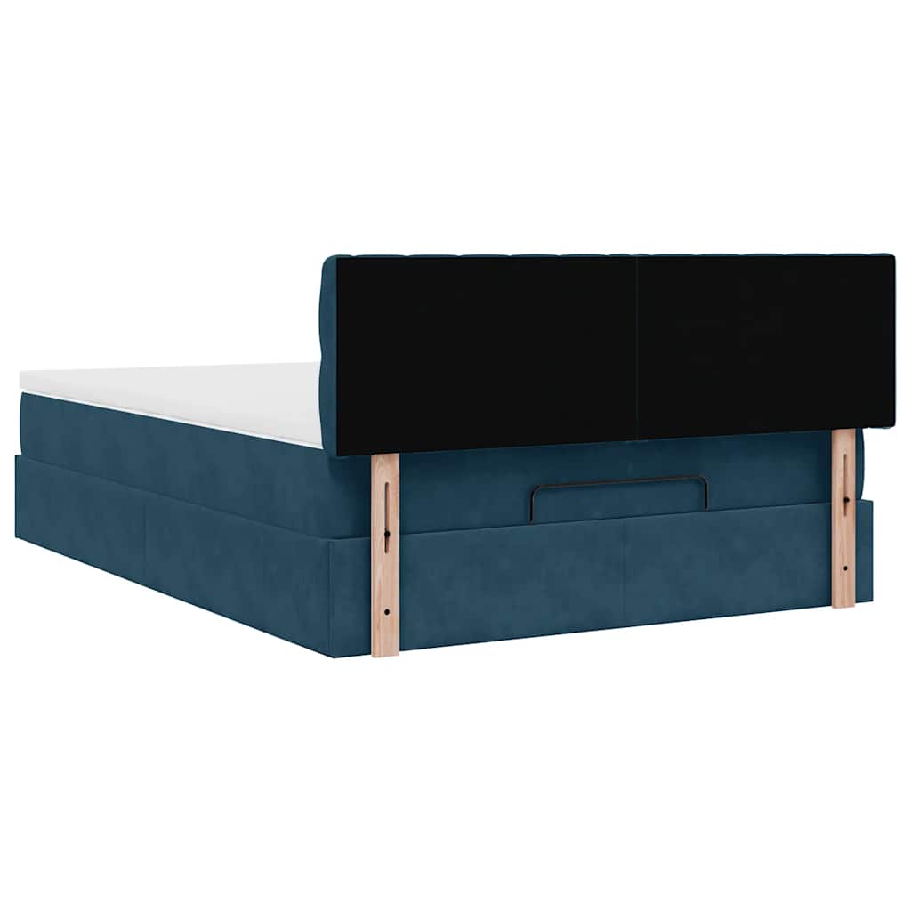 Struttura Letto Pouf con Materasso 140x190 cm in Velluto