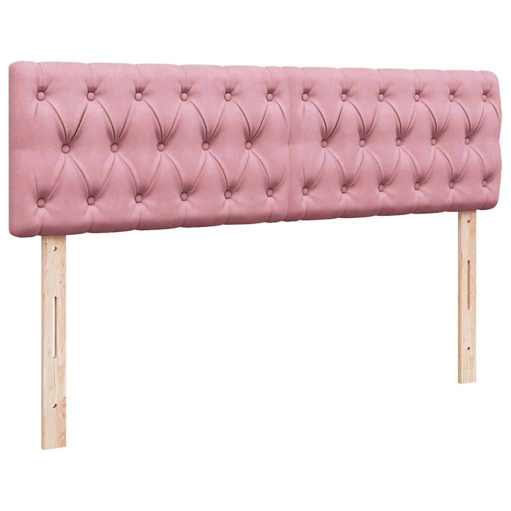 Struttura Letto Pouf con Materasso Rosa 140x190 cm in Velluto | homemem39